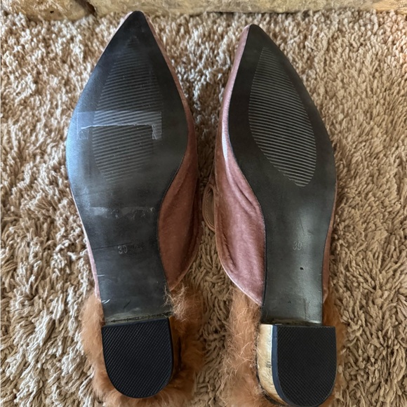 POL New Faux Fur lined Pale Pink Mule shoes - Picture 3 of 3